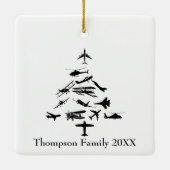 Airplane Christmas Tree Cool Aviation Pilot Custom セラミックオーナメント (裏面)