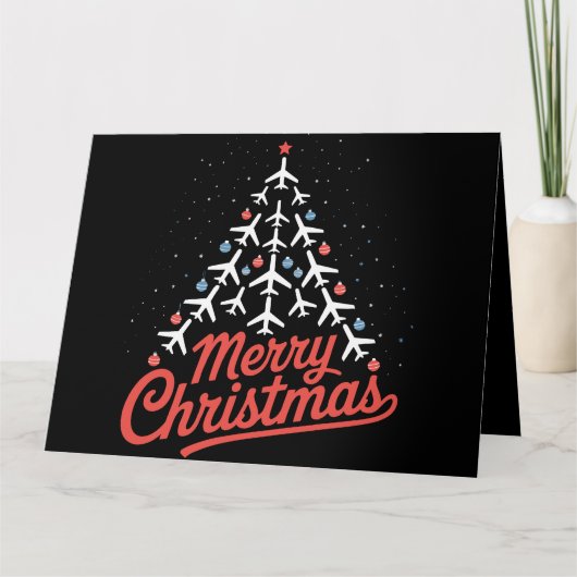 Airplane Christmas Tree Pilot カード (正面)
