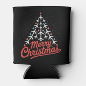 Airplane Christmas Tree Pilot 缶クーラー (正面)