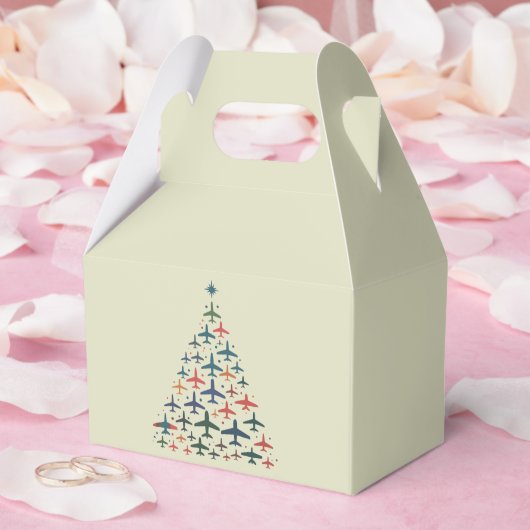 Airplane Christmas Tree Retro Pilot Flying Flight  フェイバーボックス (ウェディング)