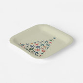 Airplane Christmas Tree Retro Pilot Flying Flight  ペーパープレート (傾斜あり)