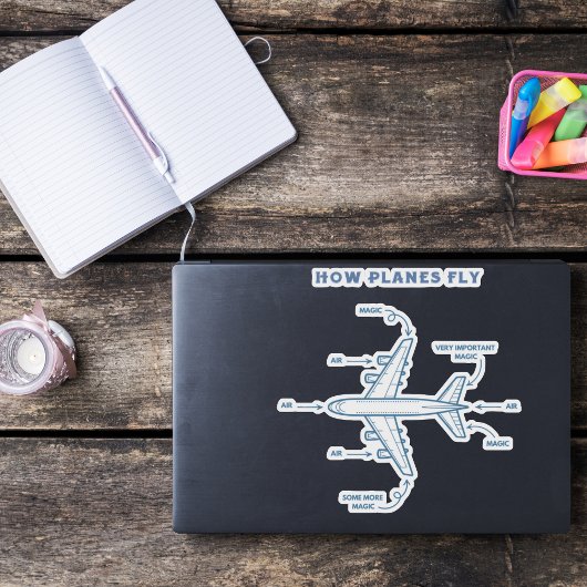 Airplane Funny How Planes Fly Pilot or Flight Crew シール