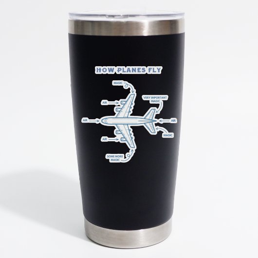 Airplane Funny How Planes Fly Pilot or Flight Crew シール