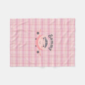 Airplane Girl Baby Shower Pink Grey Cute Whimsical フリースブランケット (正面(横))