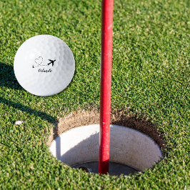  Airplane & Heart Contrail Travel Vacation Custom ゴルフボール