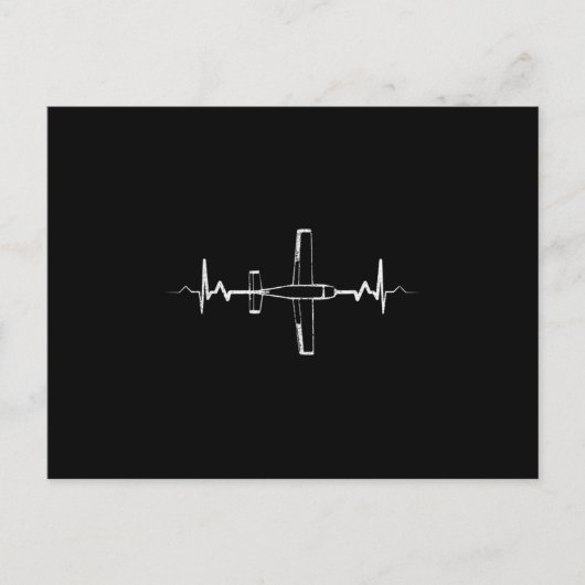 Airplane Heartbeat Pilot Aviation RC Model Flight 案内ポストカード (正面)