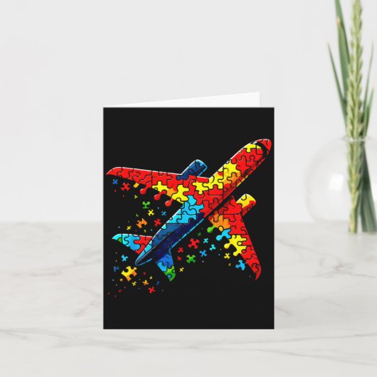 Airplane Jigsaw Puzzle Kids Toddler Boys Autism Aw カード (正面)