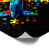 Airplane Jigsaw Puzzle Kids Toddler Boys Autism Aw ポスター (角)