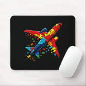 Airplane Jigsaw Puzzle Kids Toddler Boys Autism Aw マウスパッド (マウス)