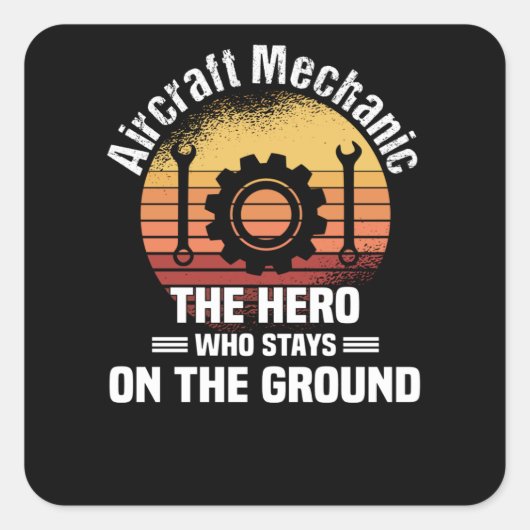 Airplane Mechanic Aircraft Engineer Engineer スクエアシール (正面)