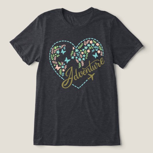 Airplane Mode Adventure Heart Graphic for Women  トライブレンドＴシャツ (デザイン正面)
