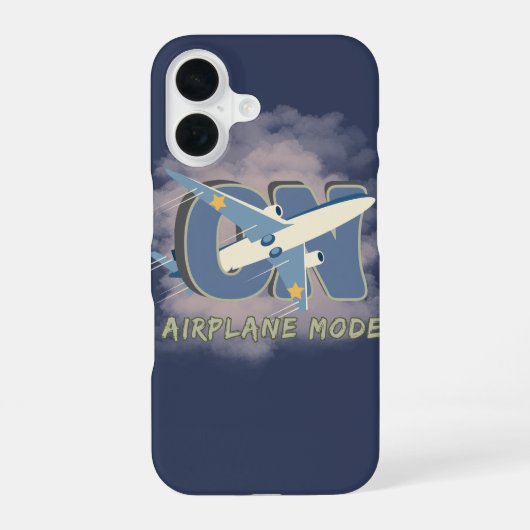 Airplane Mode ON – おもしろい旅行 iPhone 16ケース (裏面)