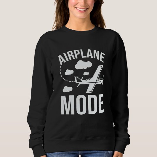 Airplane Mode Pilot Airplane Plane Aviation  33 スウェットシャツ (正面)