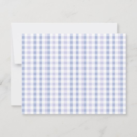 Airplane Nursery Note Card with Blue Gingham Back 案内状 (裏面)