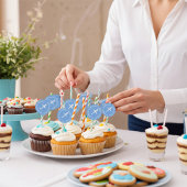 Airplane on Sky Blue Personalized Birthday ラウンドシール