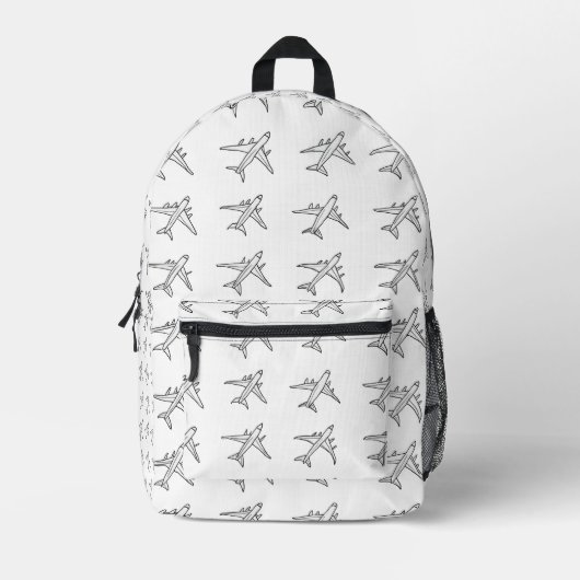 Airplane Pattern Backpacks プリントバックパック (正面)