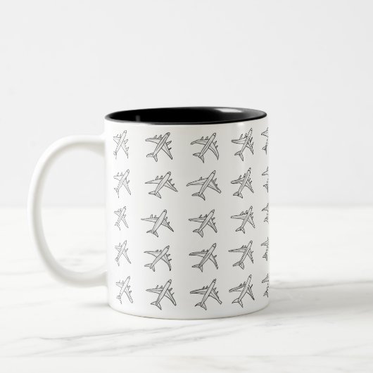 Airplane Pattern Mugs ツートーンマグカップ (左)