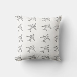 Airplane Pattern Throw Pillows クッション