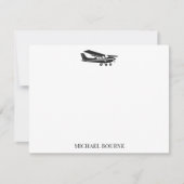 Airplane Pilot Aviator Modern Stylish Custom  ノートカード (正面)