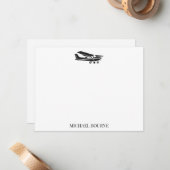 Airplane Pilot Aviator Modern Stylish Custom  ノートカード (正面/裏面インサイチュ)
