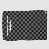 Airplane Pilot Captain Modern Black and White  ゴルフタオル (横)