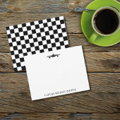 Airplane Pilot Captain Modern Black and White  ノートカード
