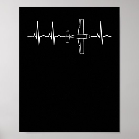 Airplane Pilot Pilot Heartbeat Flying Gift ポスター (正面)