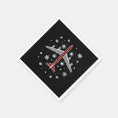 Airplane Plaid Christmas Pilot スタンダードカクテルナプキン (角)