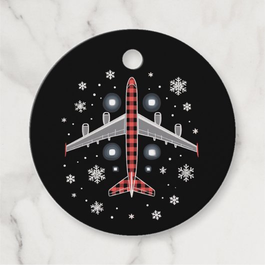 Airplane Plaid Christmas Pilot フェイバータグ (正面)
