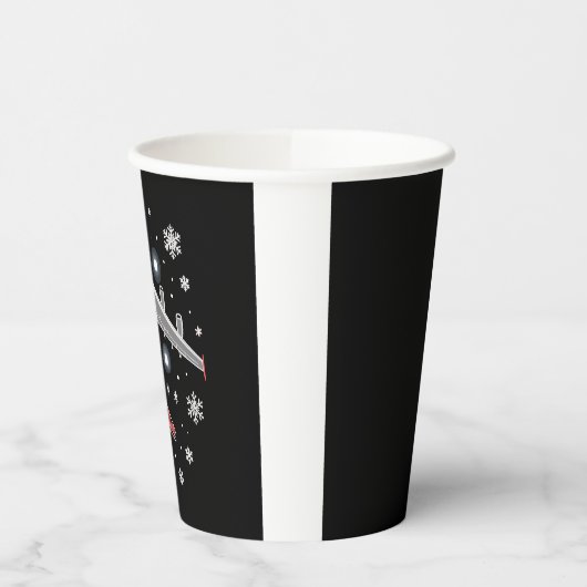 Airplane Plaid Christmas Pilot 紙コップ (左)