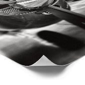 Airplane propeller Black and White ポスター (角)