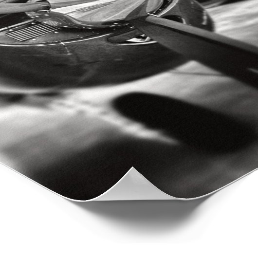 Airplane propeller Black and White ポスター (角)