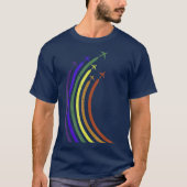 Airplane Rainbow  CSD LGBTQ Pride Tシャツ (正面)