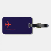 Airplane Red Airline Aviation Monogrammed  ラゲッジタグ (裏面横)