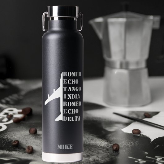 Airplane Retired Nato Phonetic Alphabet Aviation ウォーターボトル