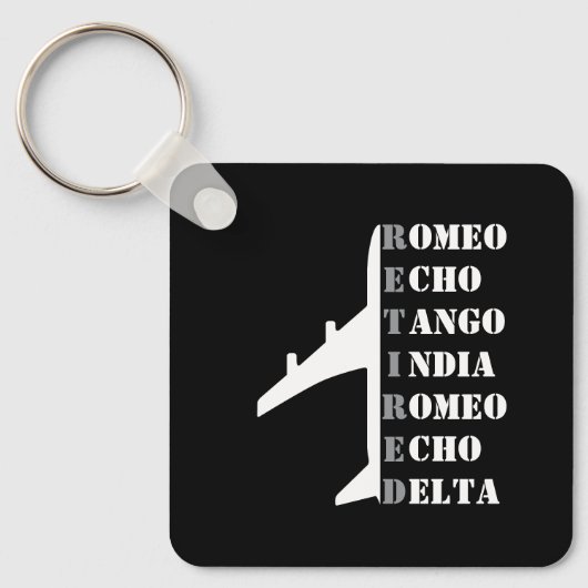 Airplane Retired Nato Phonetic Alphabet Aviation キーホルダー (正面)