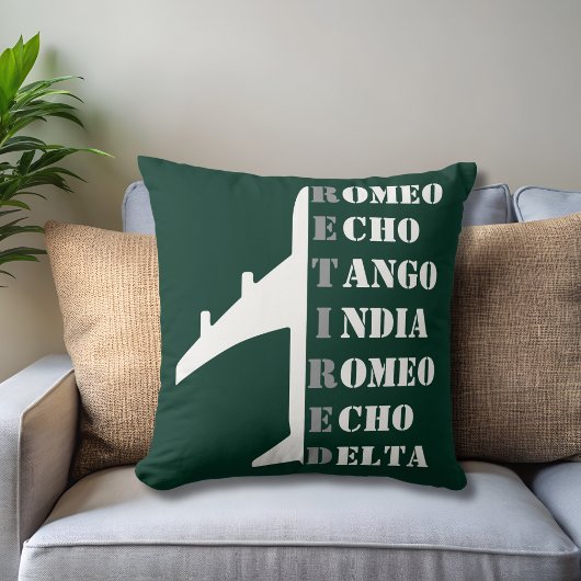 Airplane Retired Nato Phonetic Alphabet Aviation クッション