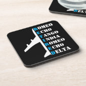 Airplane Retired Nato Phonetic Alphabet Aviation コースター (左側)