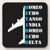 Airplane Retired Nato Phonetic Alphabet Aviation コースター (正面)
