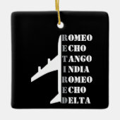 Airplane Retired Nato Phonetic Alphabet Aviation セラミックオーナメント (正面)