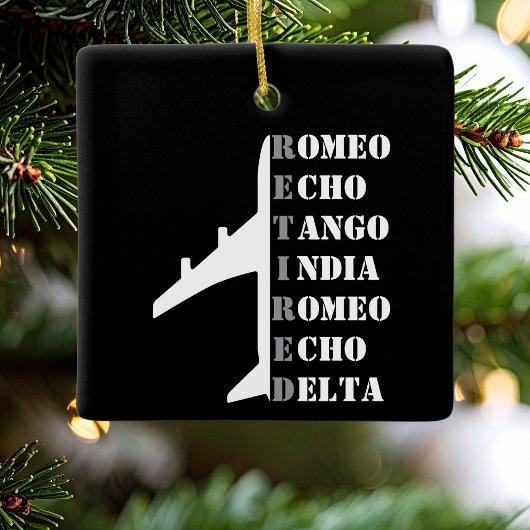 Airplane Retired Nato Phonetic Alphabet Aviation セラミックオーナメント