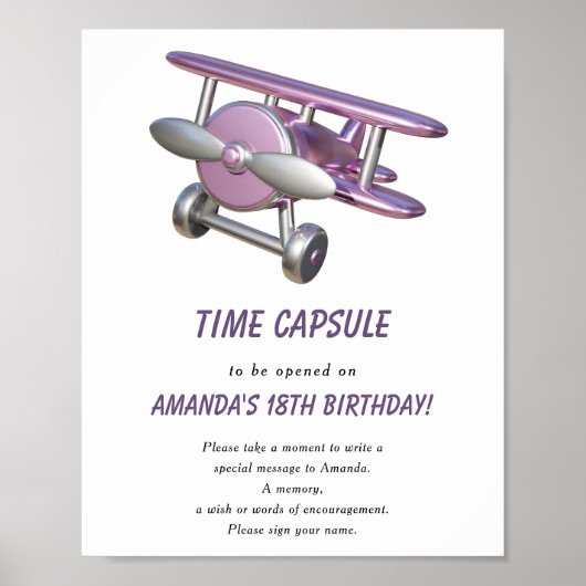 Airplane Time Capsule 1st birthday ポスター (正面)