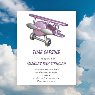 Airplane Time Capsule 1st birthday ポスター