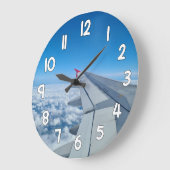Airplane Wing Wall Clock – Blue Sky Travel Aviatio ラージ壁時計 (傾斜)