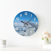 Airplane Wing Wall Clock – Blue Sky Travel Aviatio ラージ壁時計 (ホーム)