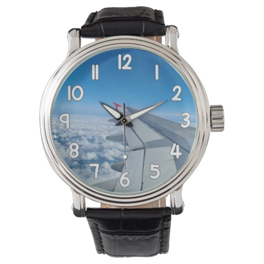 Airplane Wing Wrist Watch – Blue Sky Travel Aviati 腕時計 (正面)