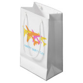Airplanes Orange Yellow Pink Travel Happy Birthday スモールペーパーバッグ (正面アングル)