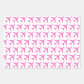 Airplanes Orange Yellow Pink Travel Pilot Fun ラッピングペーパーシート (正面2)