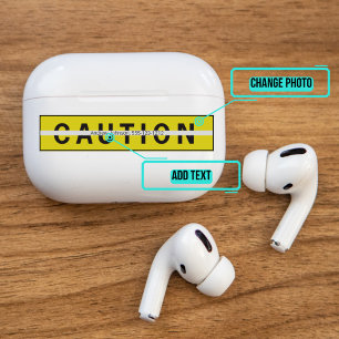 AirPods Proケース用デコレーション スキン - 注意サイン