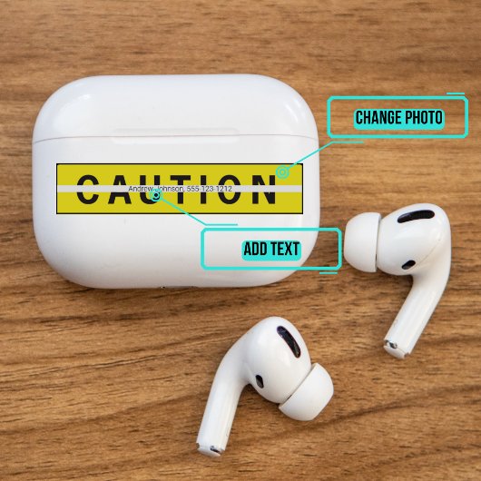 AirPods Proケース用デコレーション スキン - 注意サイン